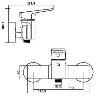 Смеситель для душа Swedbe Kronos 2020B чёрный